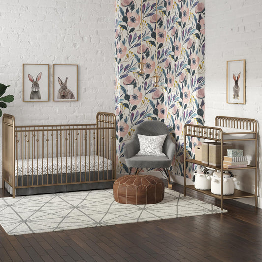 Monarch Hill Ivy Metal Changing Table with 2 Open Shelves - Gold