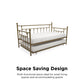 Manila Metal Daybed and Trundle Set with Sturdy Metal Frame and Slats - Gold - Twin