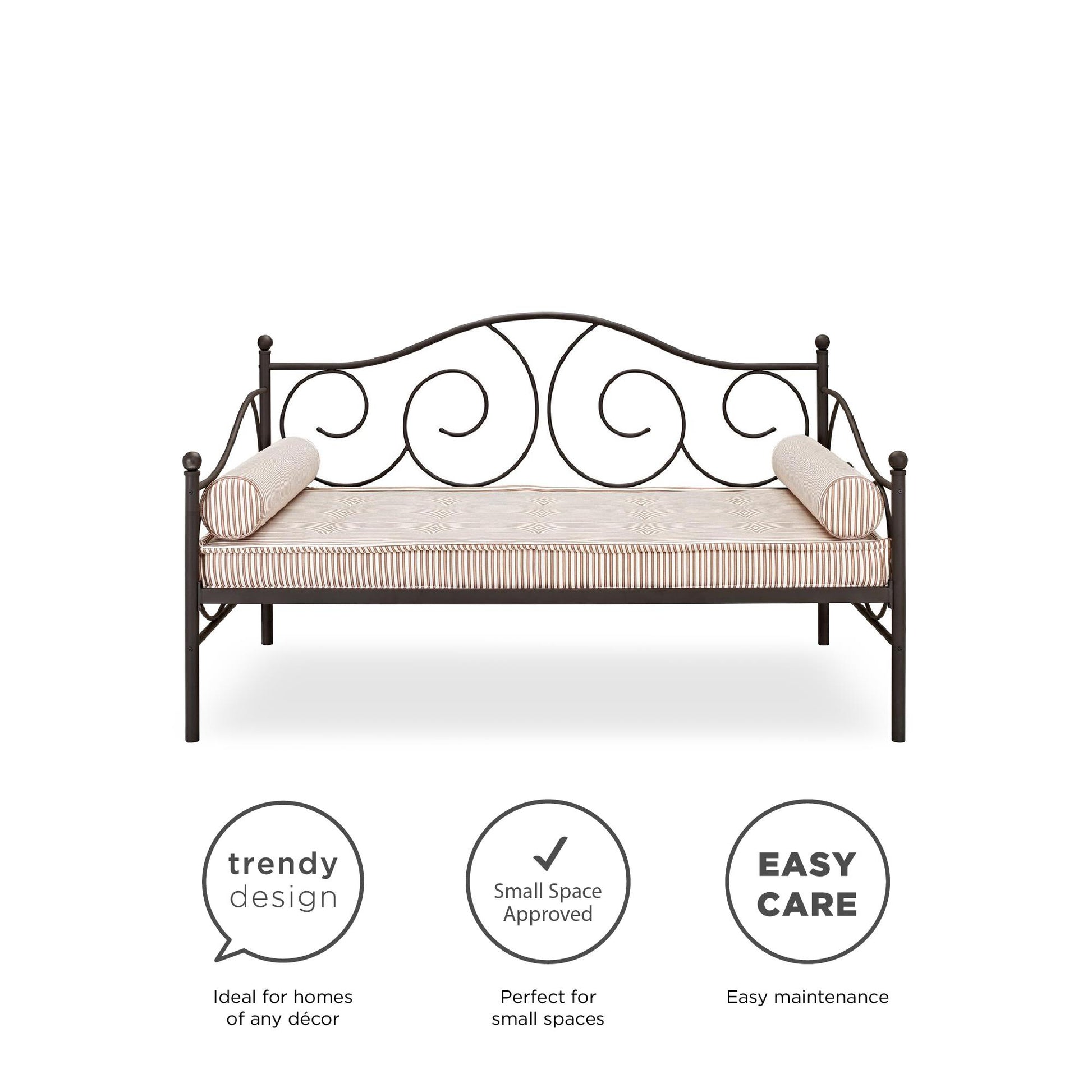 Victoria Metal Daybed with 15 Inch Clearance for Storage - Bronze - Twin