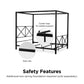 Rosedale Metal Four-Poster Canopy Bed with Crisscross Headboard and Footboard - Black - Queen