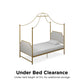 Monarch Hill Clementine Canopy Bed with Linen Headboard and Footboard - Gold - Twin