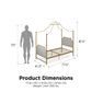 Monarch Hill Clementine Canopy Bed with Linen Headboard and Footboard - Gold - Twin