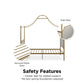 Monarch Hill Clementine Canopy Bed with Linen Headboard and Footboard - Gold - Twin