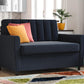 Brittany Loveseat Sleeper Sofa with Memory Foam Mattress - Blue Linen - Twin
