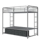 Mainstays Twin over Twin Metal Bunk Bed with Storage Bins, Silver - Silver - Twin-Over-Twin