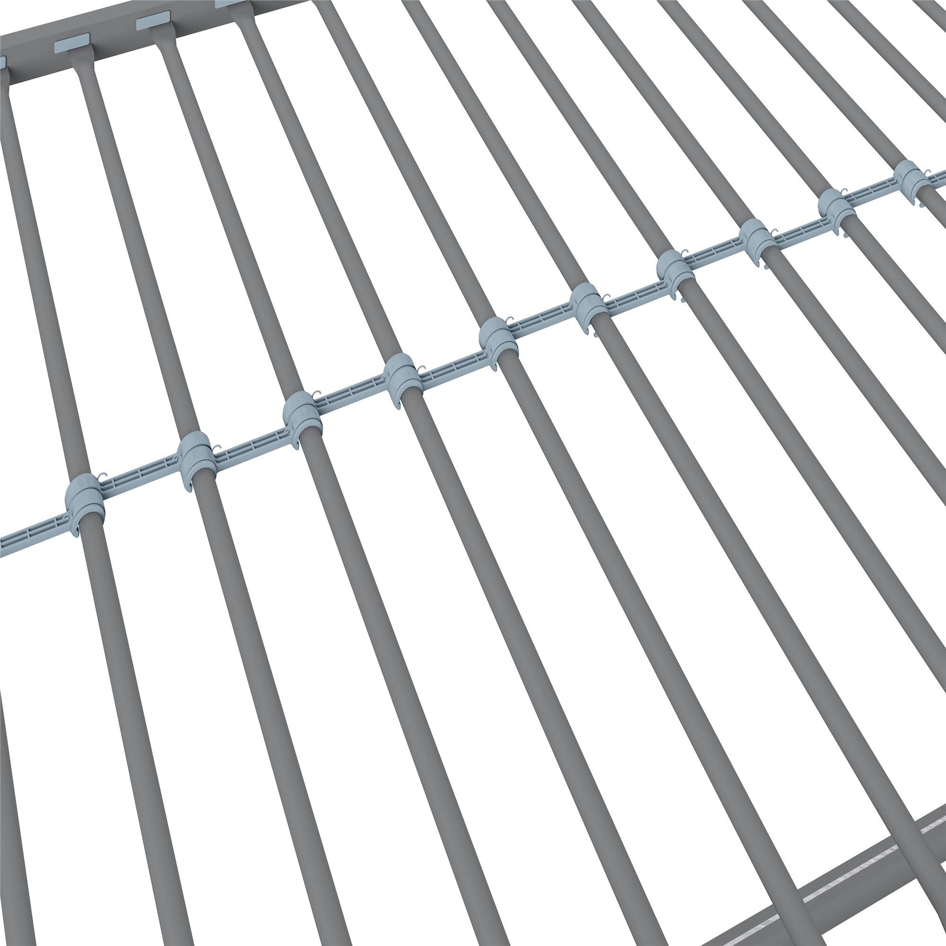 Mainstays Twin over Twin Metal Bunk Bed with Storage Bins, Silver - Silver - Twin-Over-Twin
