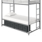 Mainstays Twin over Twin Metal Bunk Bed with Storage Bins, Silver - Silver - Twin-Over-Twin
