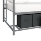 Mainstays Twin over Twin Metal Bunk Bed with Storage Bins, Silver - Silver - Twin-Over-Twin