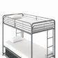 Mainstays Twin over Twin Metal Bunk Bed with Storage Bins, Silver - Silver - Twin-Over-Twin