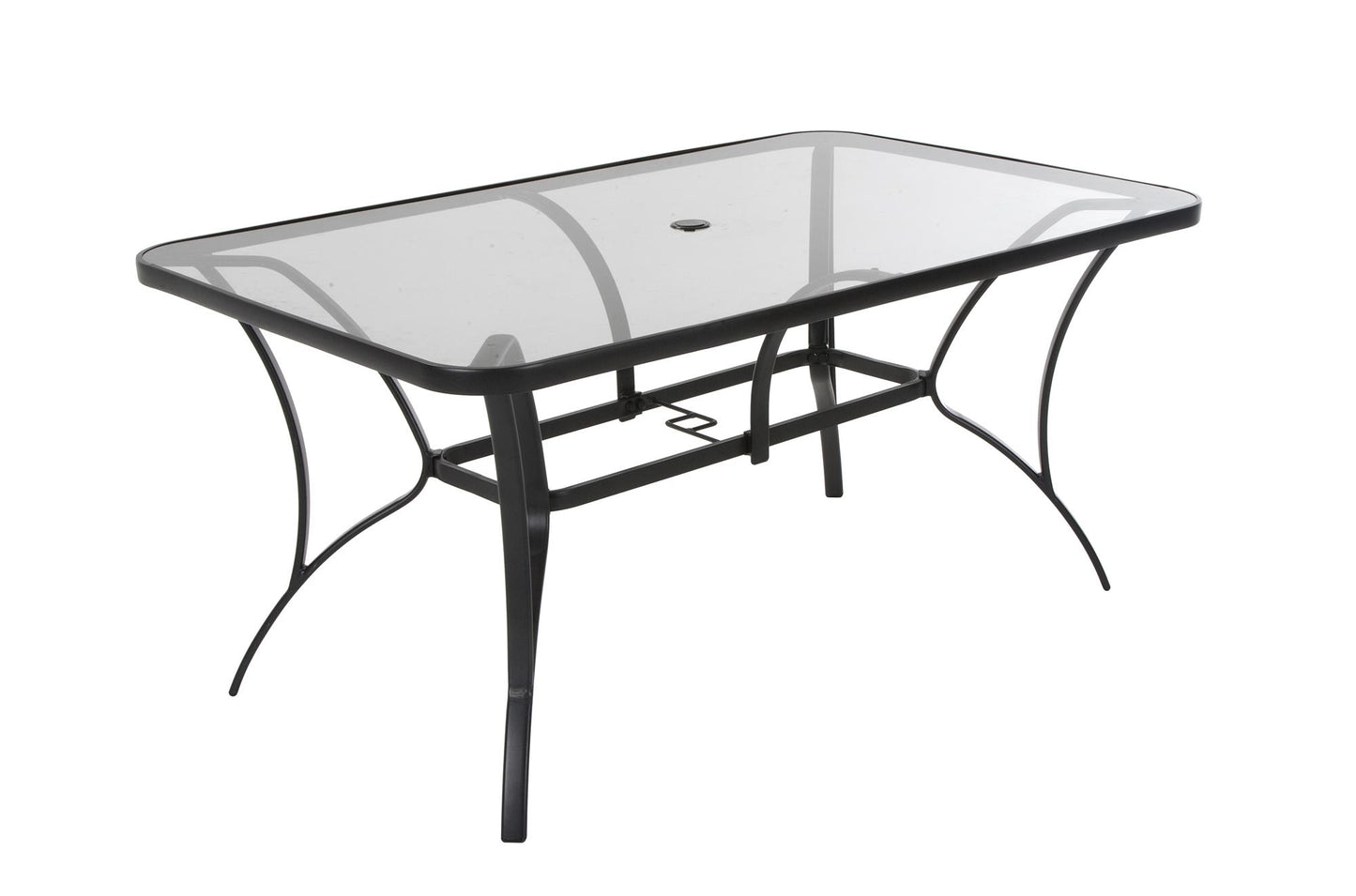 Paloma Patio Dining Table with Tempered Glass Top and Weather Resistant Frame - Gray