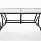 Paloma Patio Dining Table with Tempered Glass Top and Weather Resistant Frame - Gray