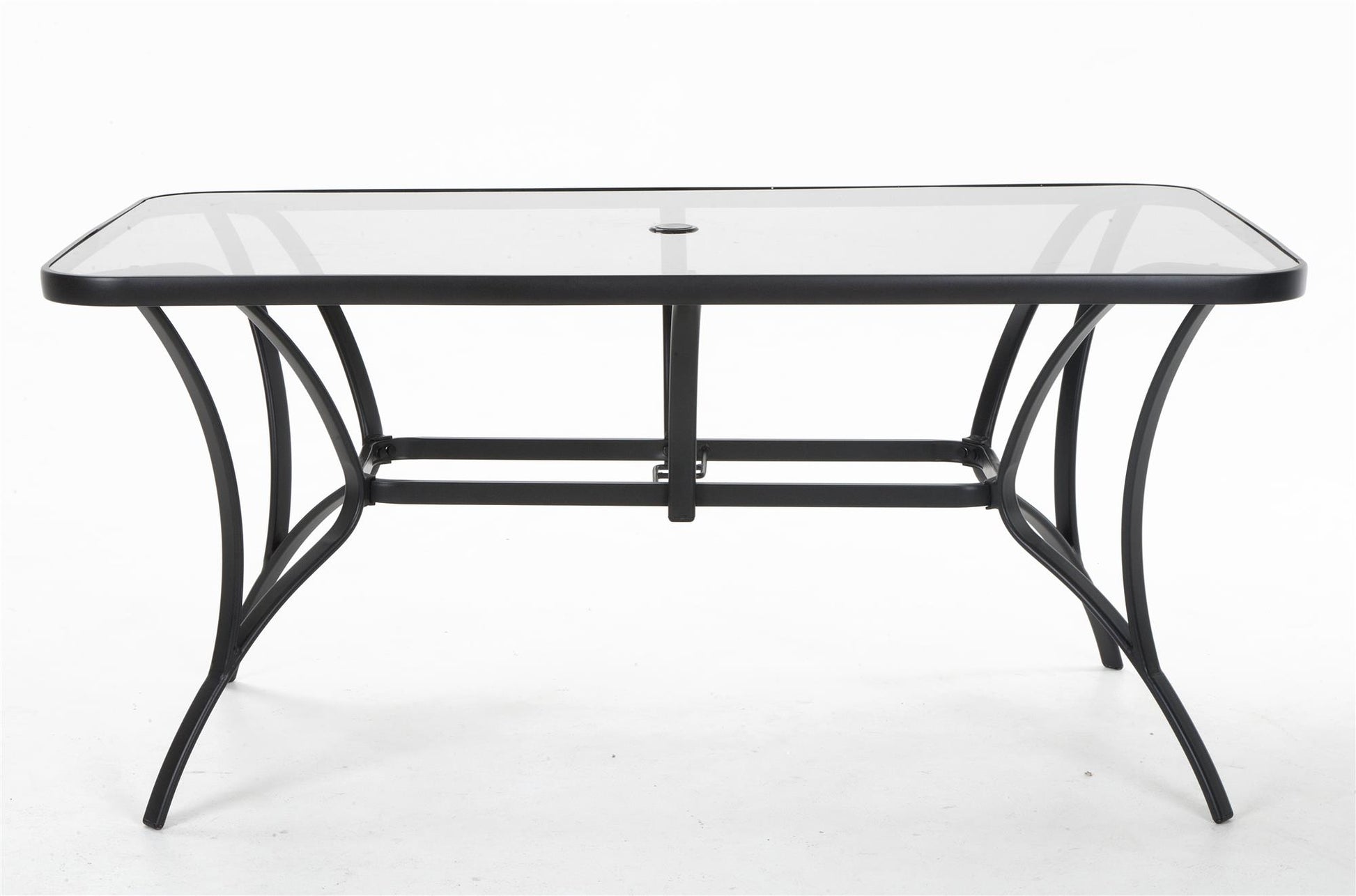 Paloma Patio Dining Table with Tempered Glass Top and Weather Resistant Frame - Gray