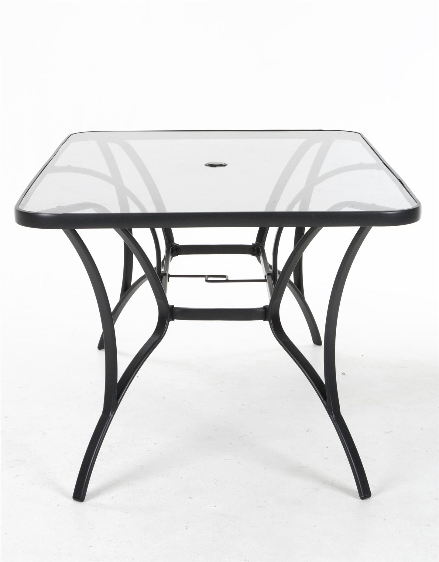 Paloma Patio Dining Table with Tempered Glass Top and Weather Resistant Frame - Gray