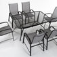 Paloma Patio Dining Table with Tempered Glass Top and Weather Resistant Frame - Gray