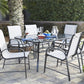 Paloma Patio Dining Table with Tempered Glass Top and Weather Resistant Frame - Gray