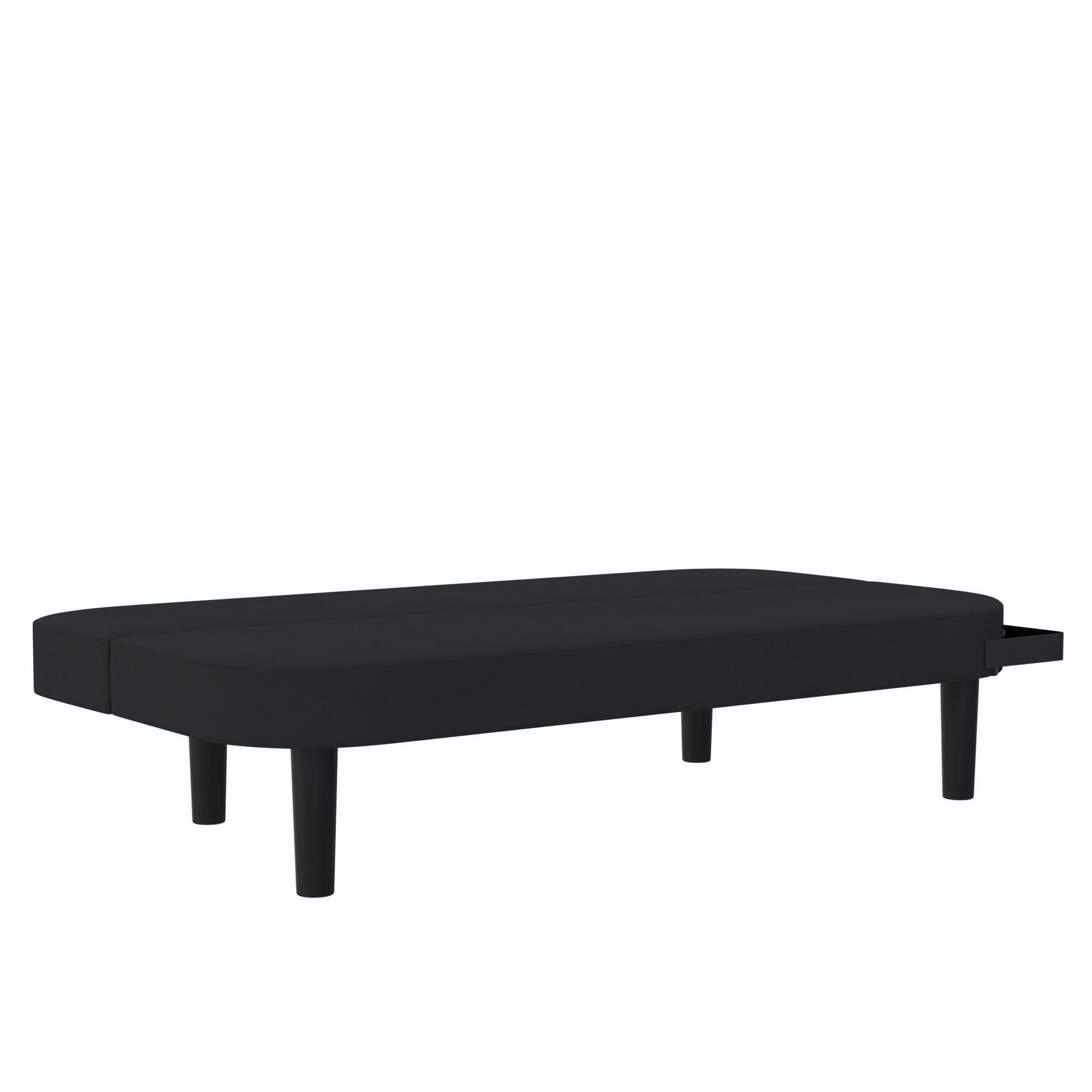 Arthur Multi Purpose Futon with Left Side Mini Holding Tray - Black