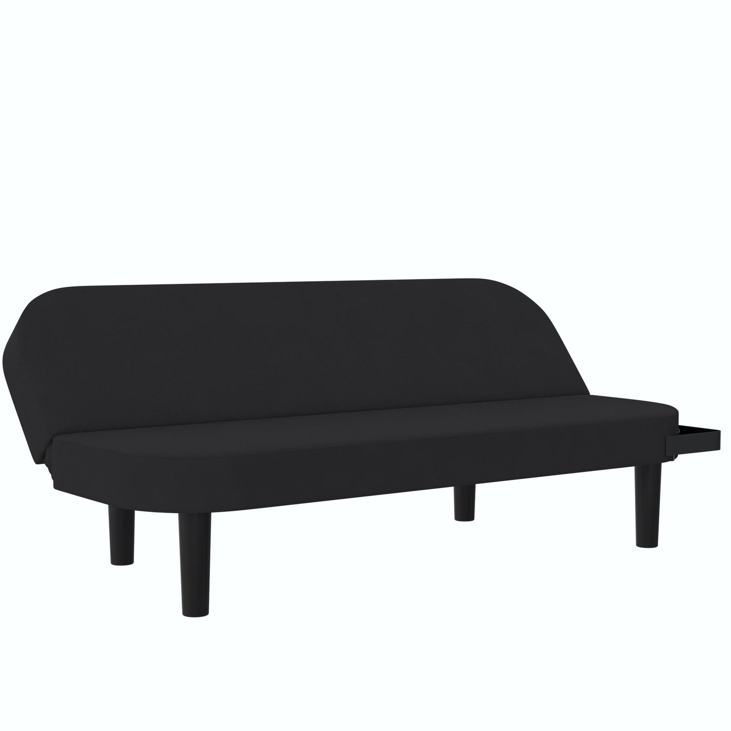 Arthur Multi Purpose Futon with Left Side Mini Holding Tray - Black