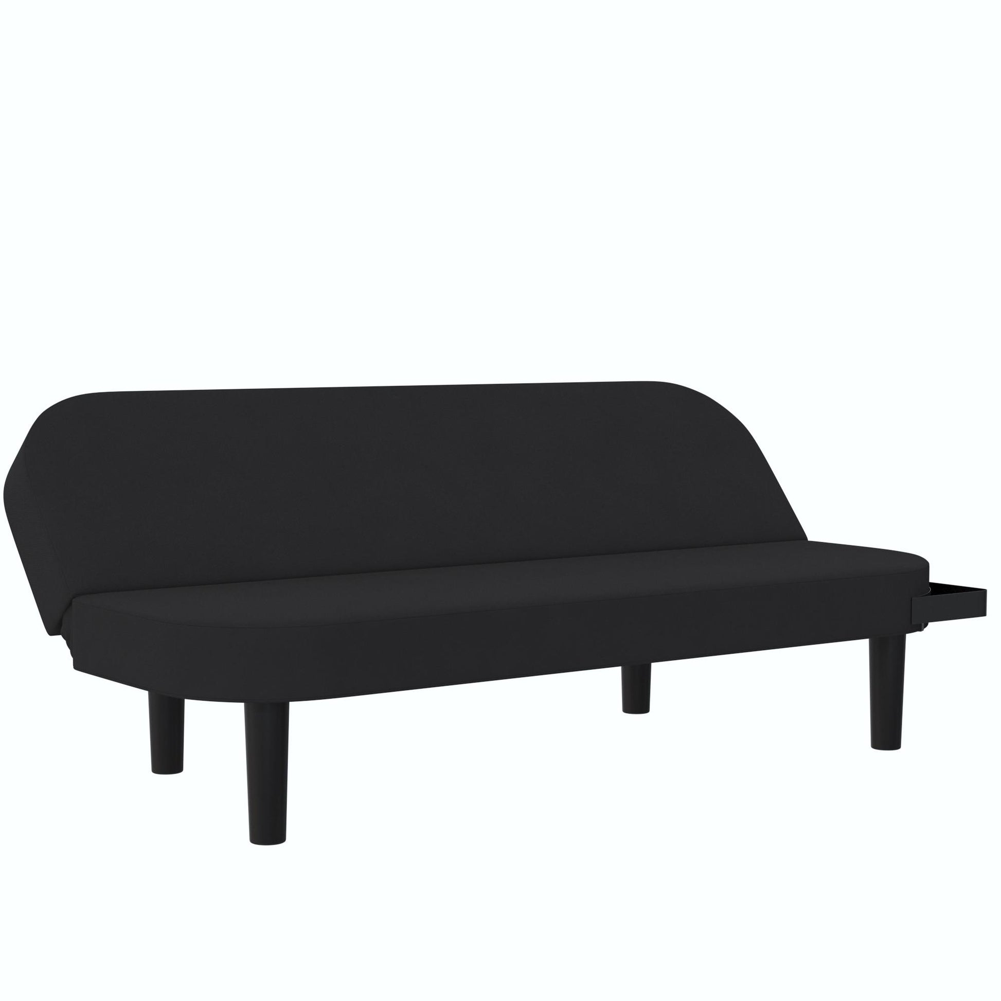 Arthur Multi Purpose Futon with Left Side Mini Holding Tray - Black