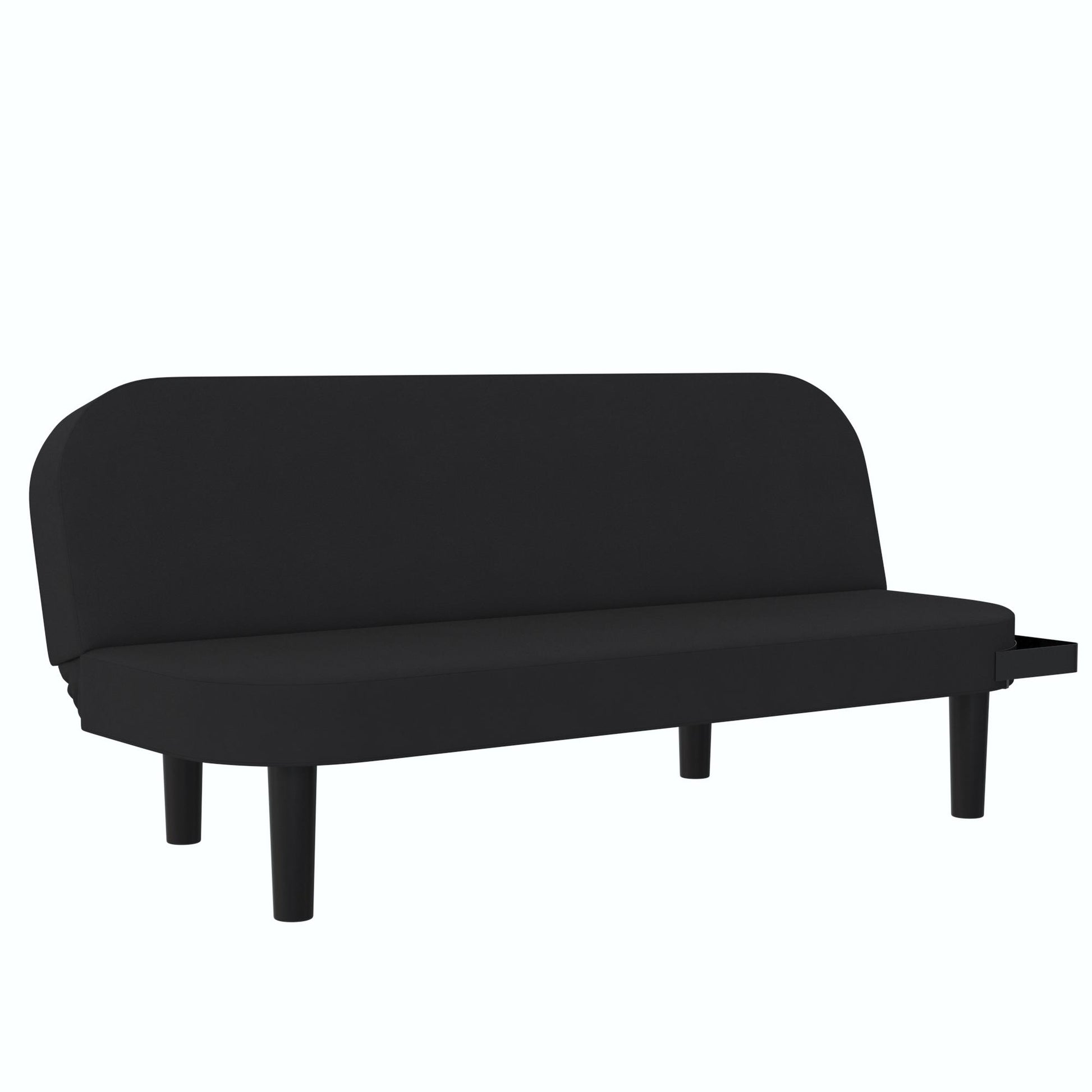 Arthur Multi Purpose Futon with Left Side Mini Holding Tray - Black
