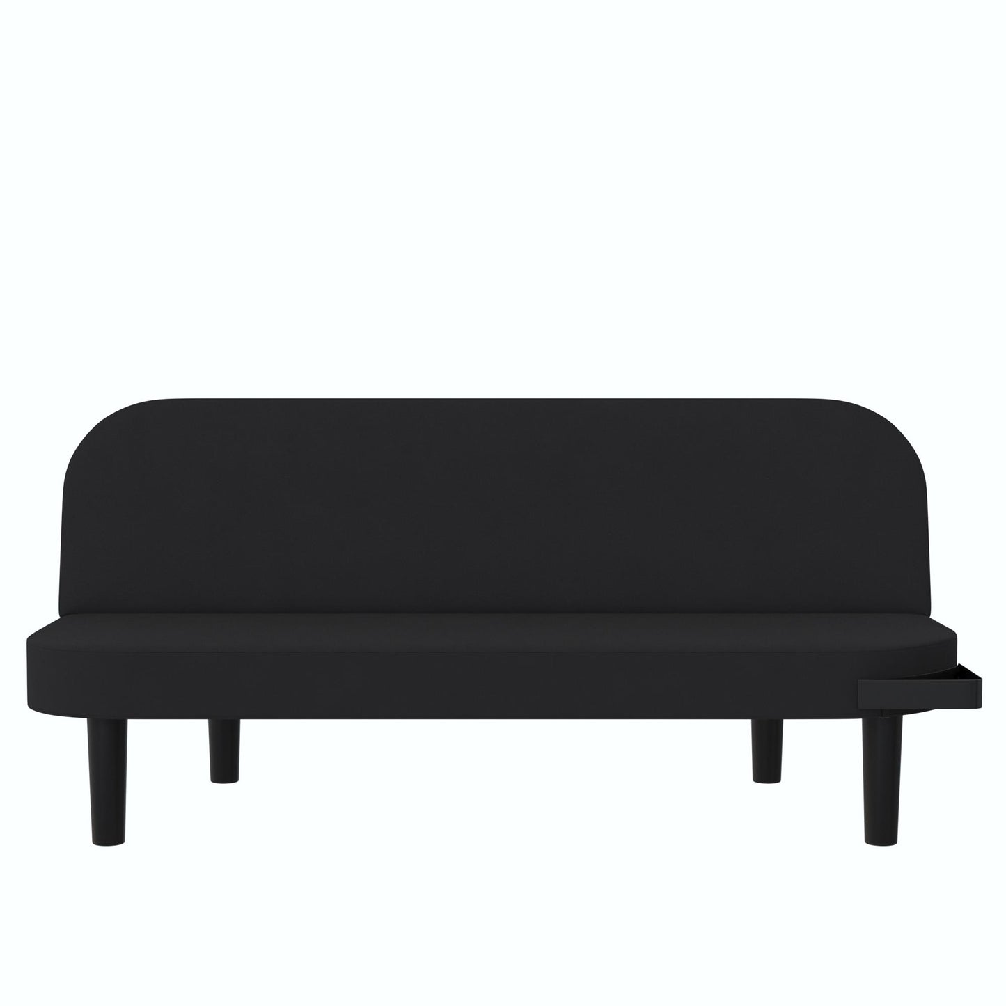 Arthur Multi Purpose Futon with Left Side Mini Holding Tray - Black