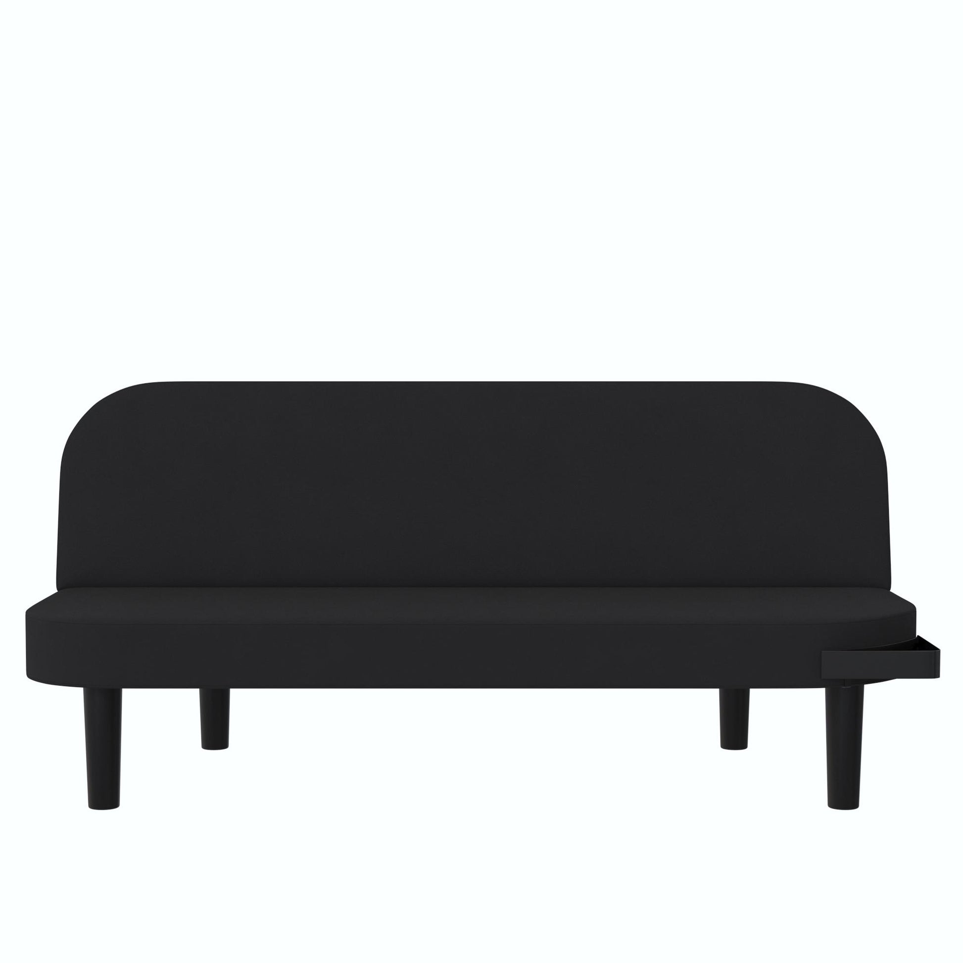 Arthur Multi Purpose Futon with Left Side Mini Holding Tray - Black