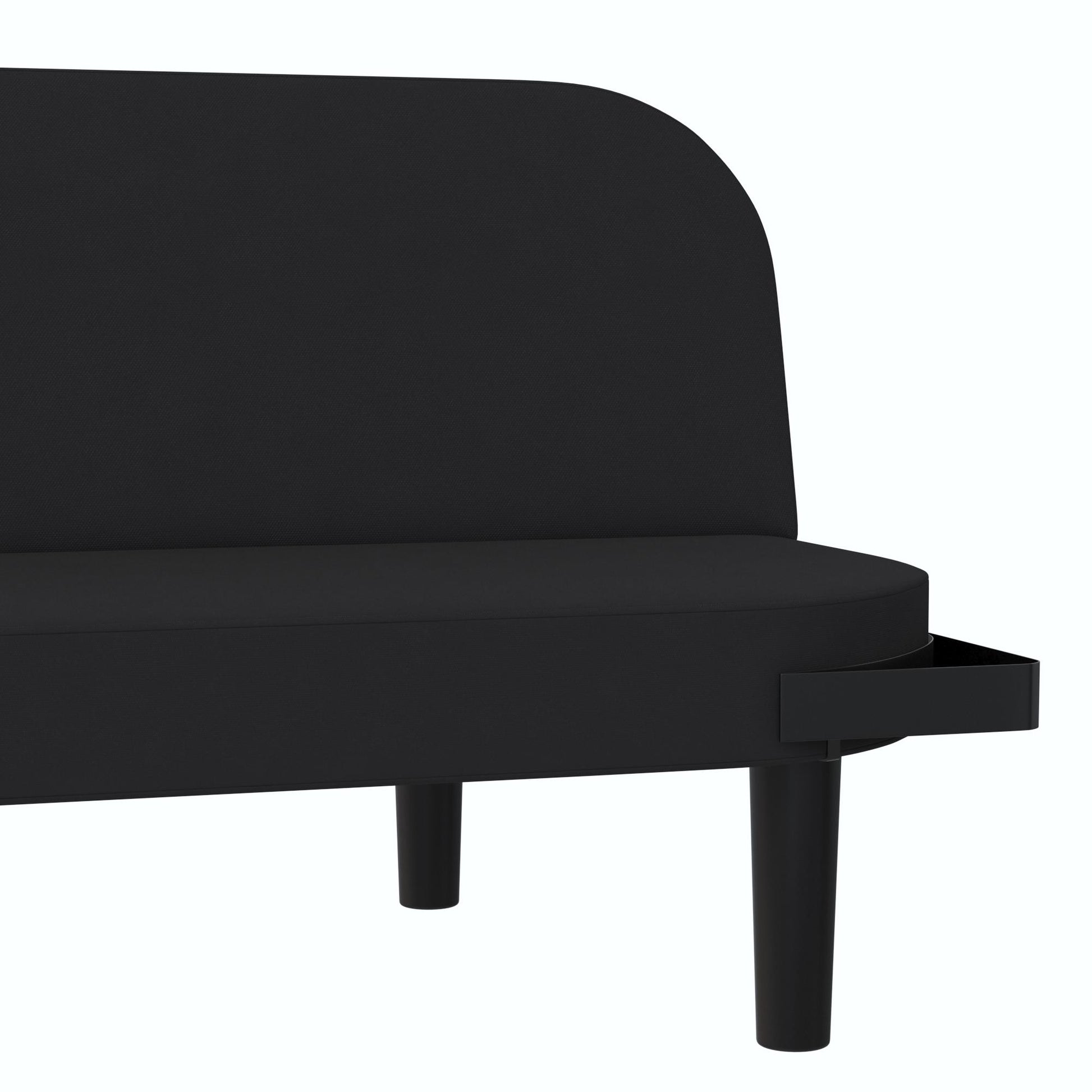 Arthur Multi Purpose Futon with Left Side Mini Holding Tray - Black