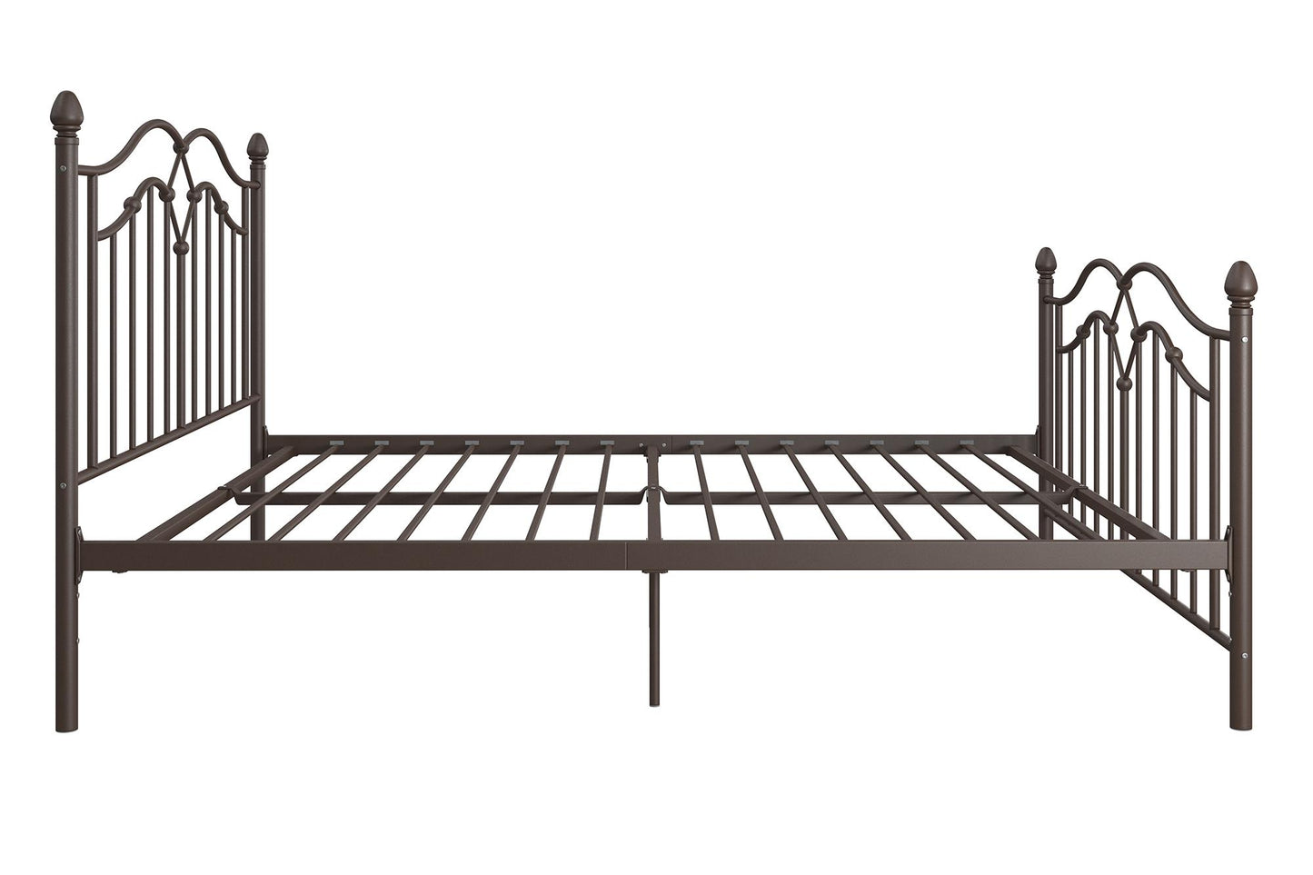 Tokyo Metal Bed with Headboard, Footboard and Metal Slats - Bronze - Full