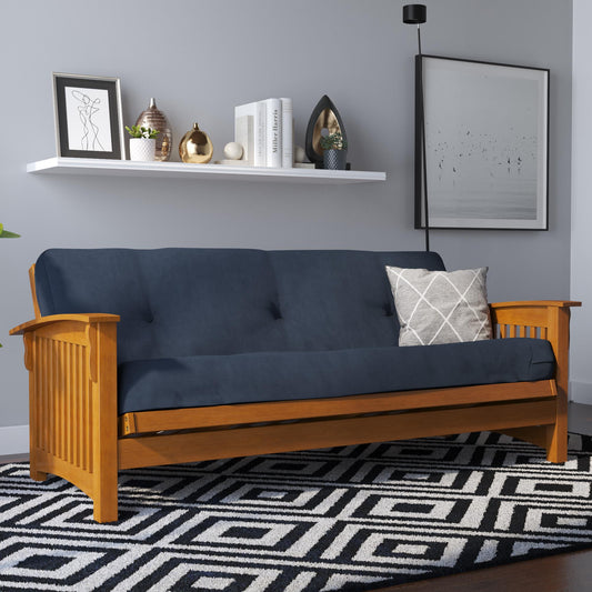 Eve 8 Inch Thermobonded High Density Polyester Fill Futon Mattress - Blue - Full